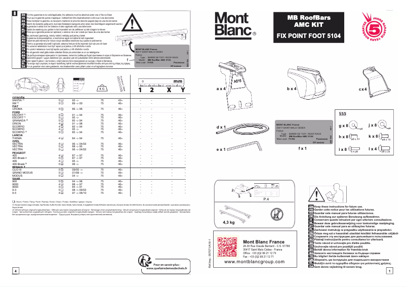 Page n°1 - Manuel utilisateur Mont Blanc AMC 5104