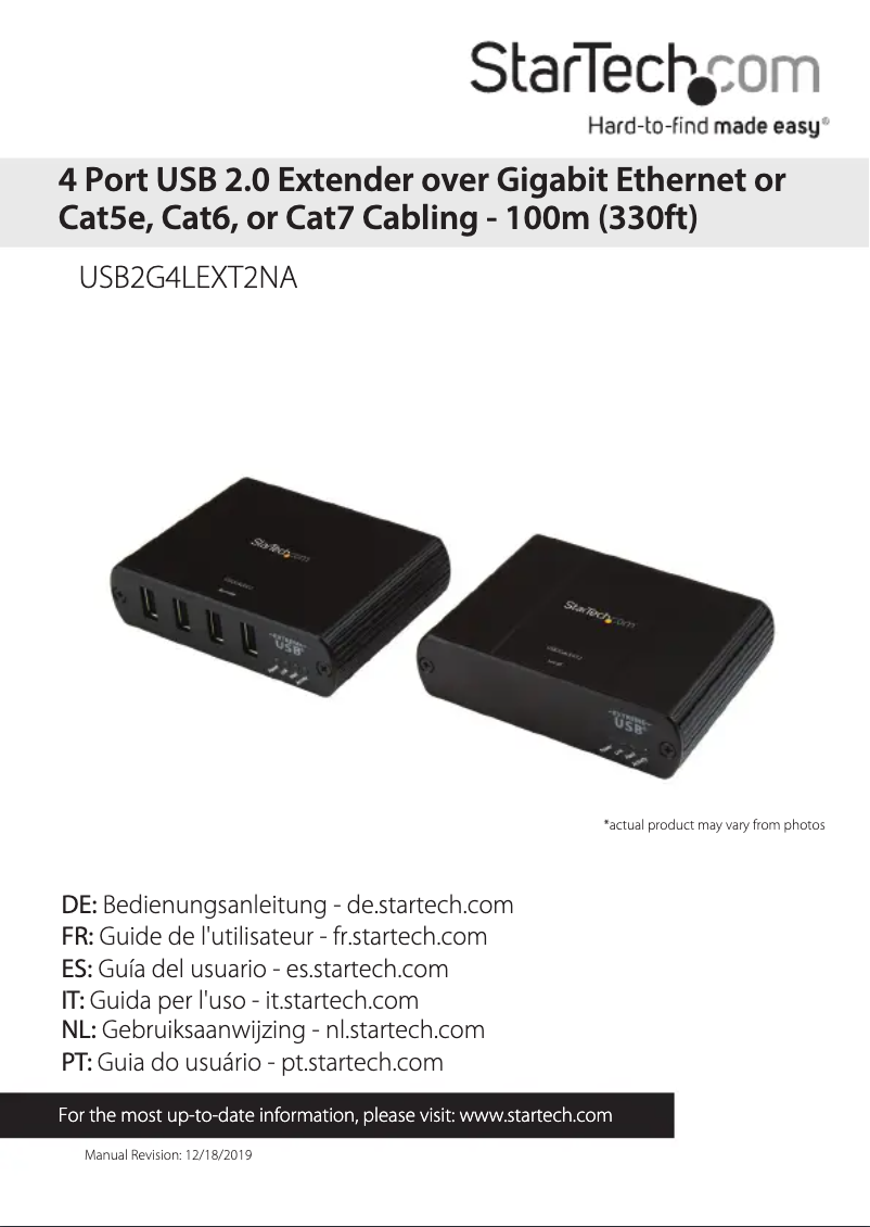 Image de la première page du manuel de l'appareil USB2G4LEXT2NA