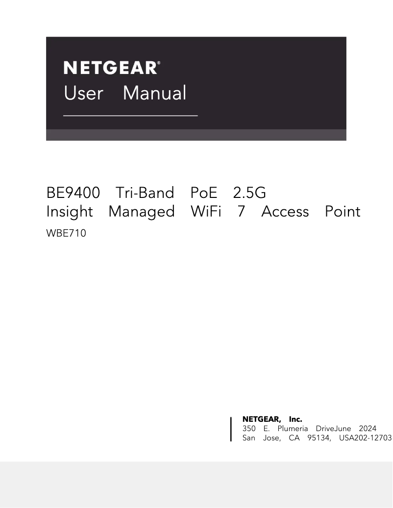 Page n°1 - Manuel utilisateur Netgear WBE710
