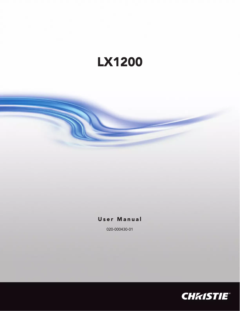 Page n°1 - Manuel utilisateur Christie LX1200