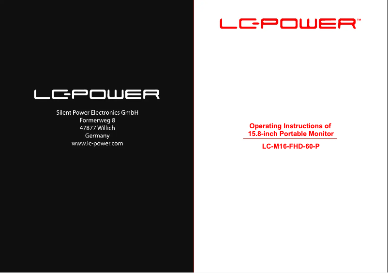 Page 1 de la notice Manuel utilisateur LC-Power LC-M16-FHD-60-P
