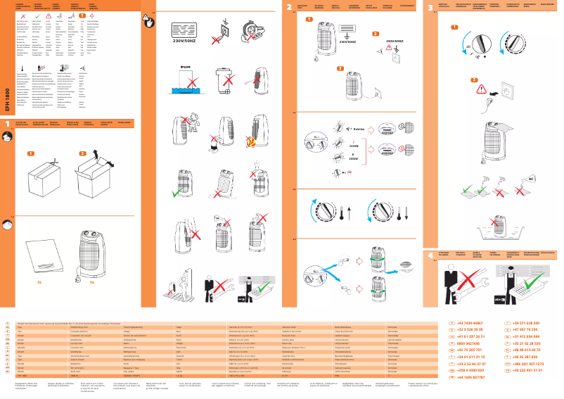 Page 1 de la notice Manuel utilisateur Zibro EFH 1800