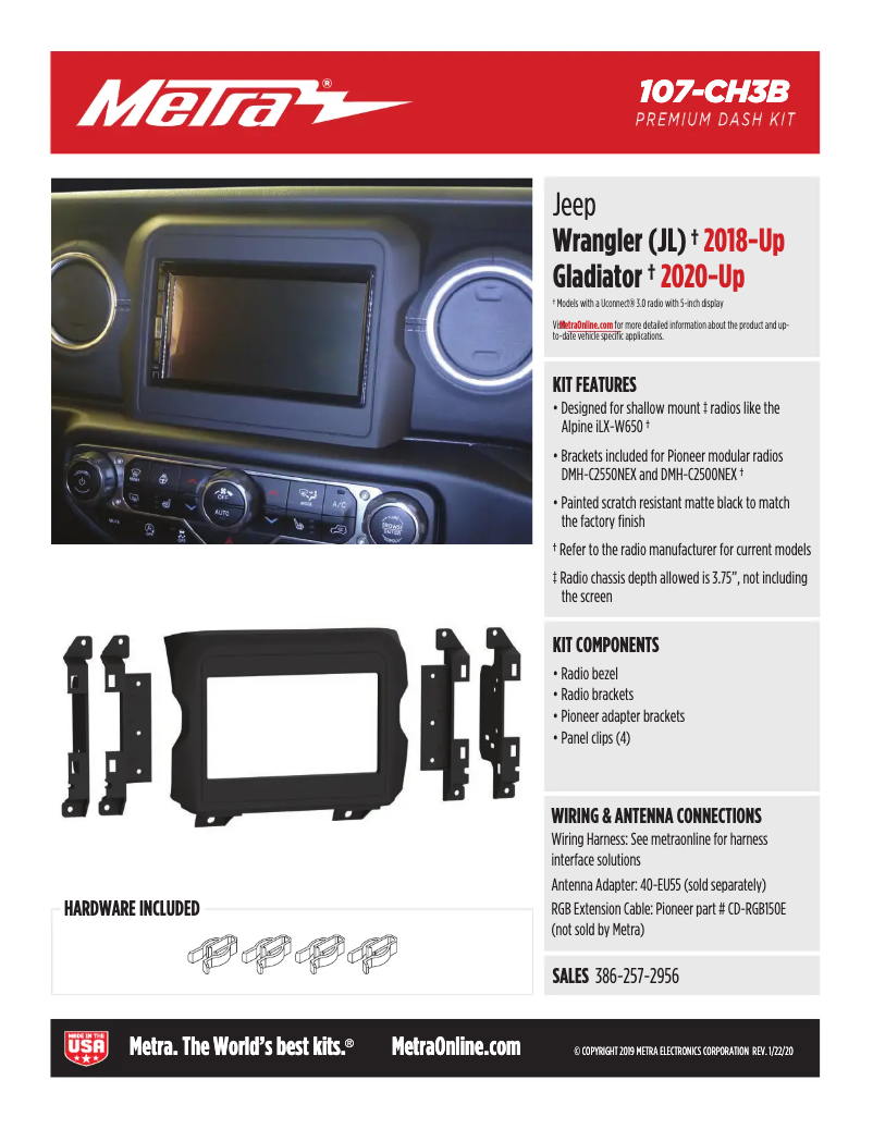 Page n°1 - Fiche technique Metra 107-CH3B