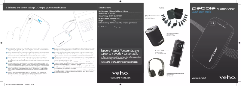 Page n°1 - Manuel utilisateur Veho Pebble PRO XT