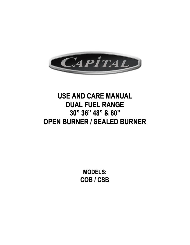 Page n°1 - Manuel utilisateur Capital COB362B2-N