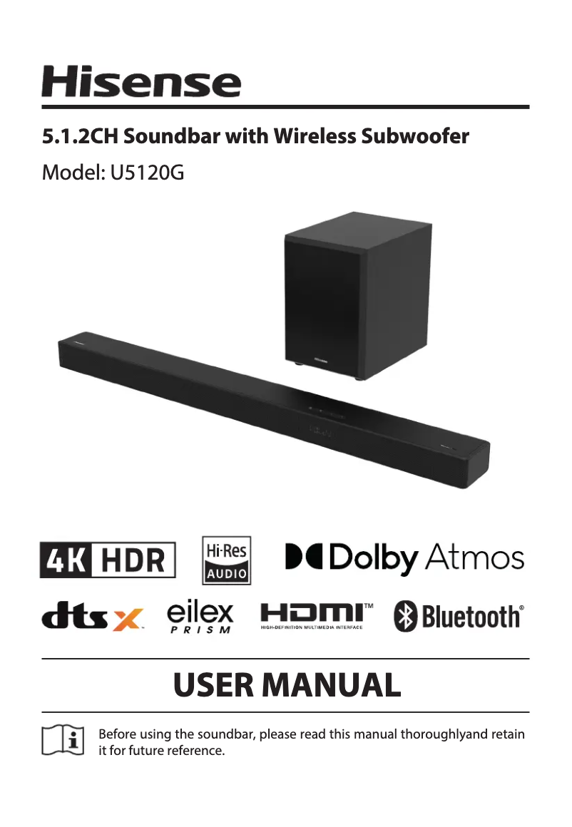 Page 1 de la notice Manuel utilisateur Hisense U5120G
