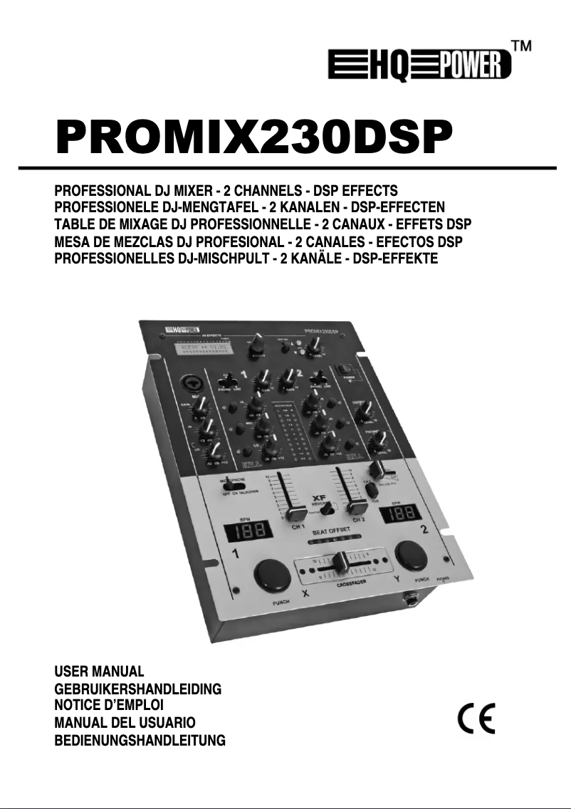 Page n°1 - Manuel utilisateur HQ Power PROMIX230DSP