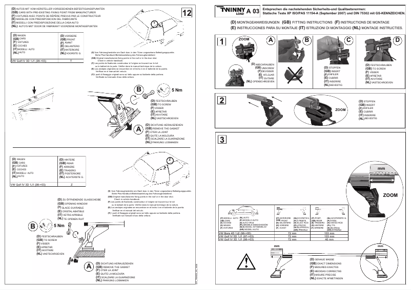 Image de la première page du manuel de l'appareil A 03