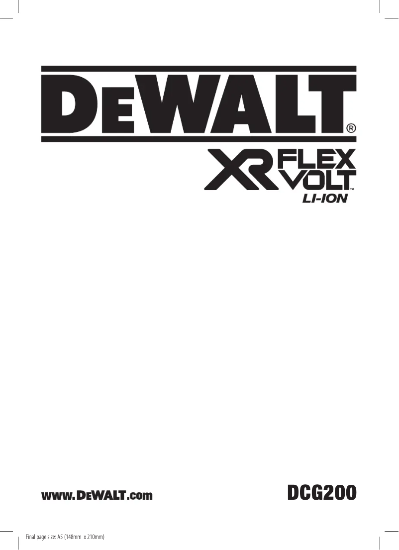 Page 1 de la notice Manuel utilisateur DeWalt DCG200