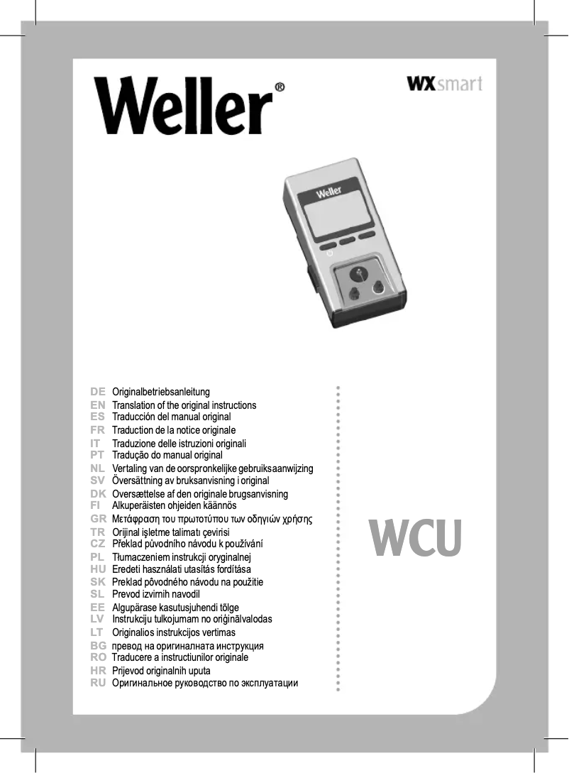 Page n°1 - Manuel utilisateur Weller WCU