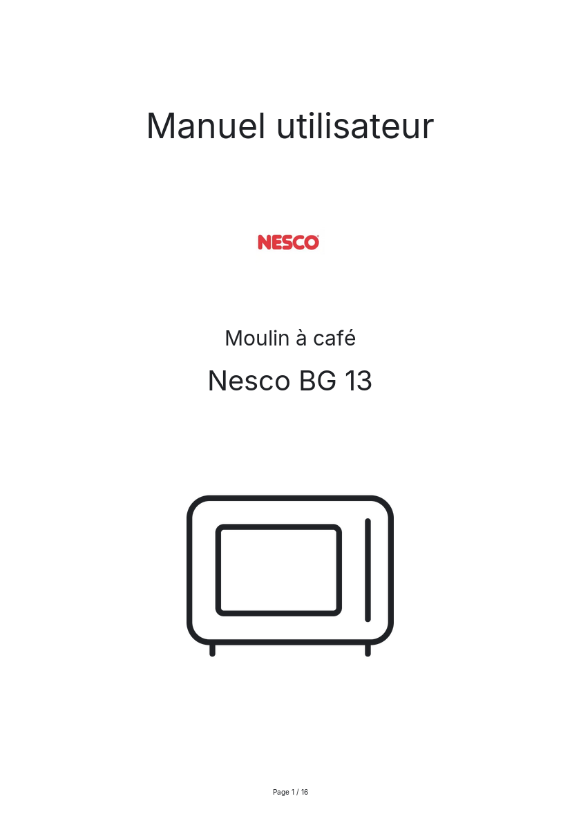 Image de la première page du manuel de l'appareil BG 13