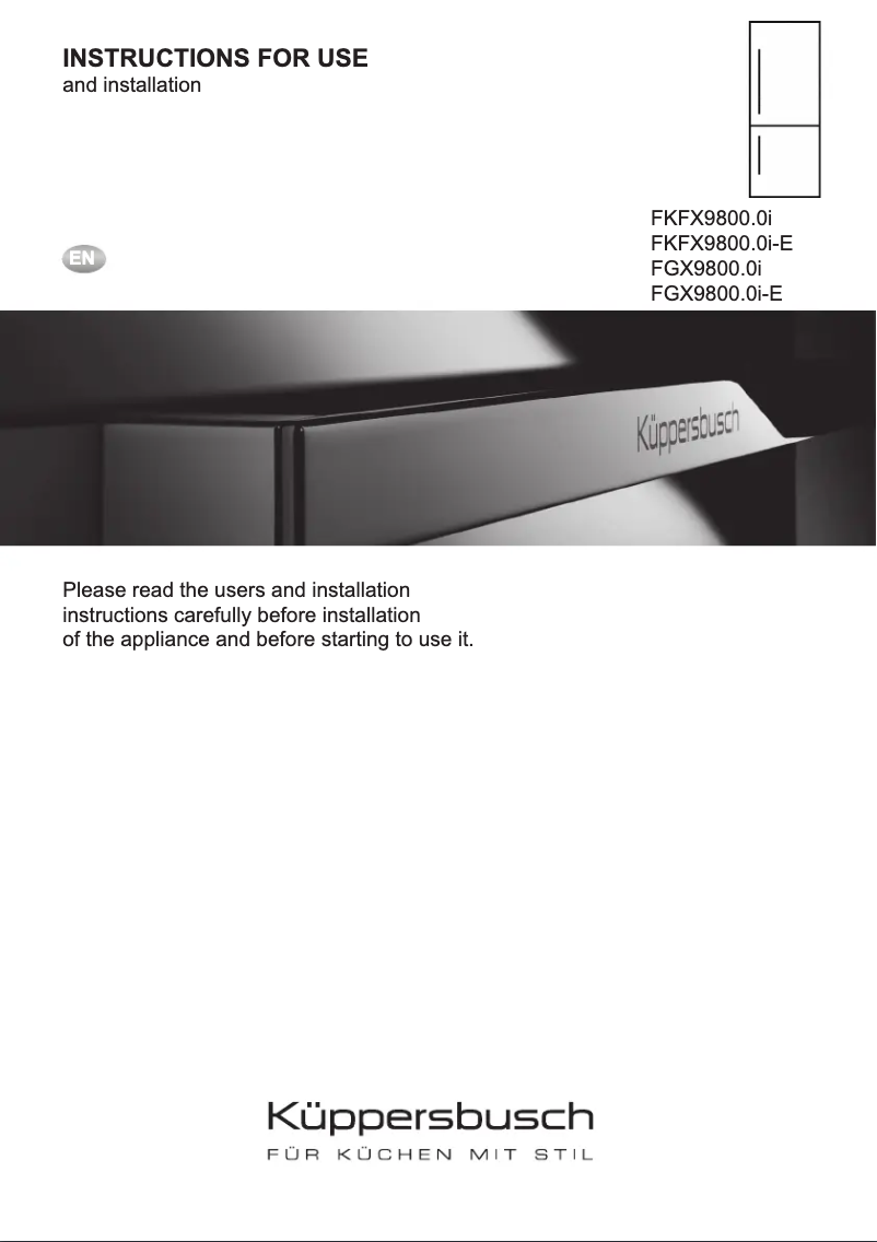 Image de la première page du manuel de l'appareil FKFX9800.0i-E