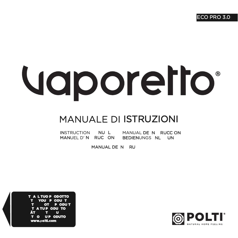 Página 1 del manual Manual de usuario Polti Vaporetto ECO PRO 3.0