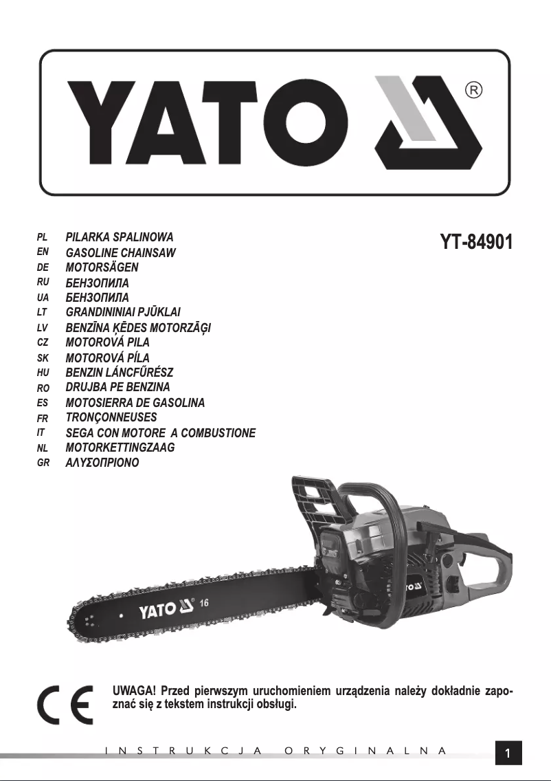 Page n°1 - Manuel utilisateur Yato YT-84901