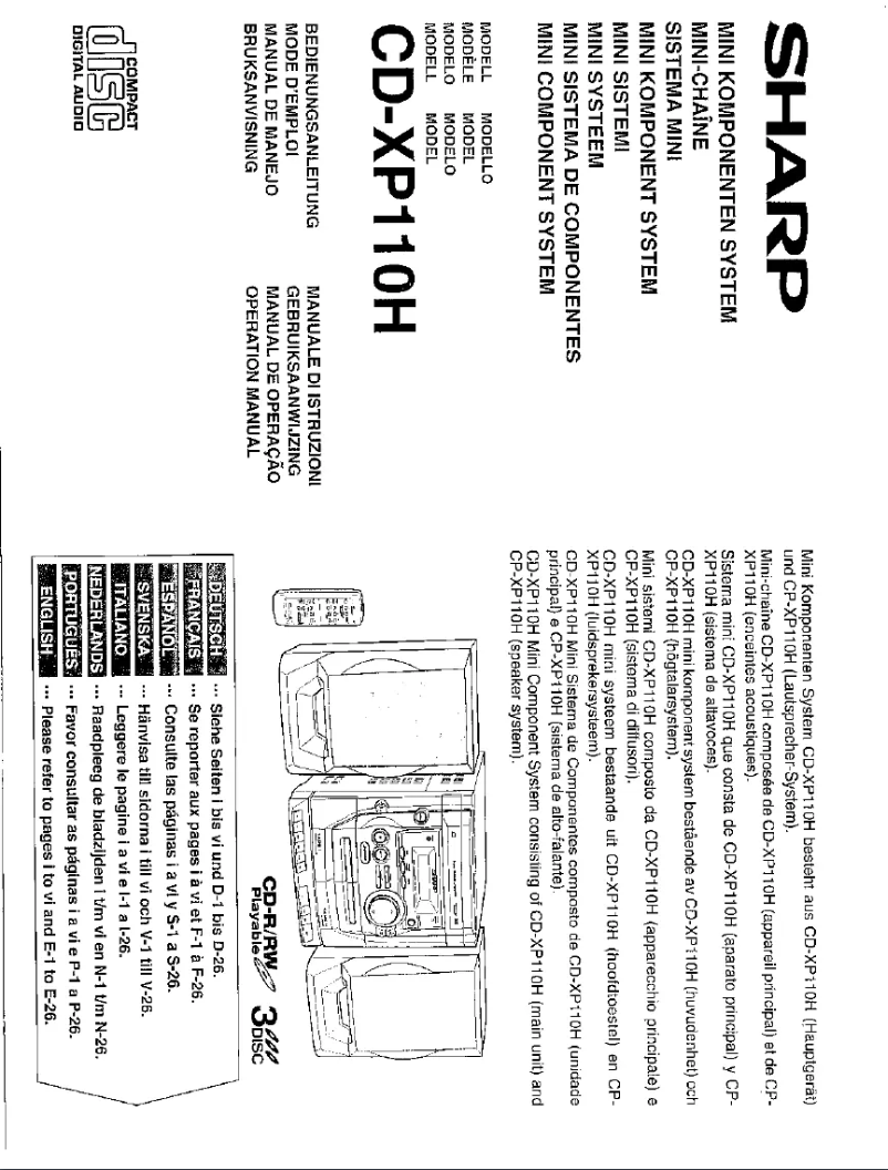 Page 1 de la notice Manuel utilisateur Sharp CD-XP110H