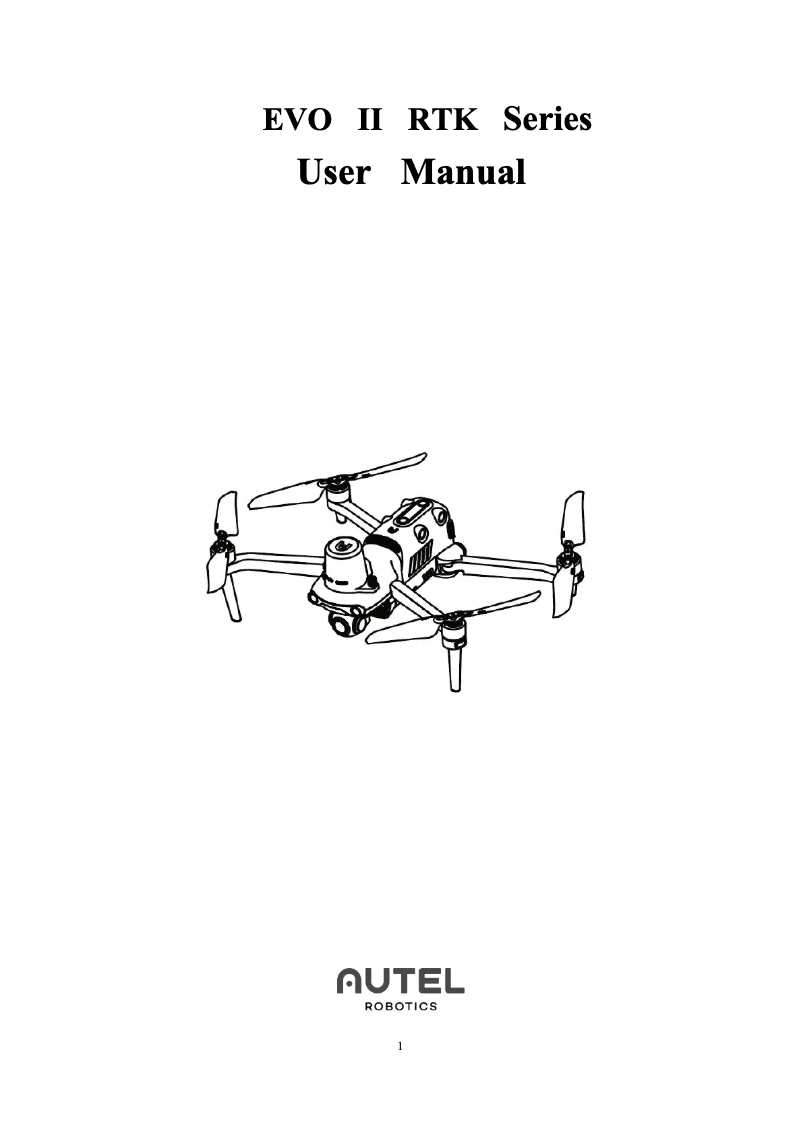 Page 1 de la notice Manuel utilisateur Autel EVO II RTK