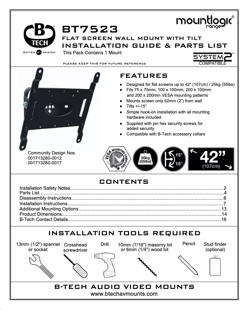First page image of the manual for BT7523