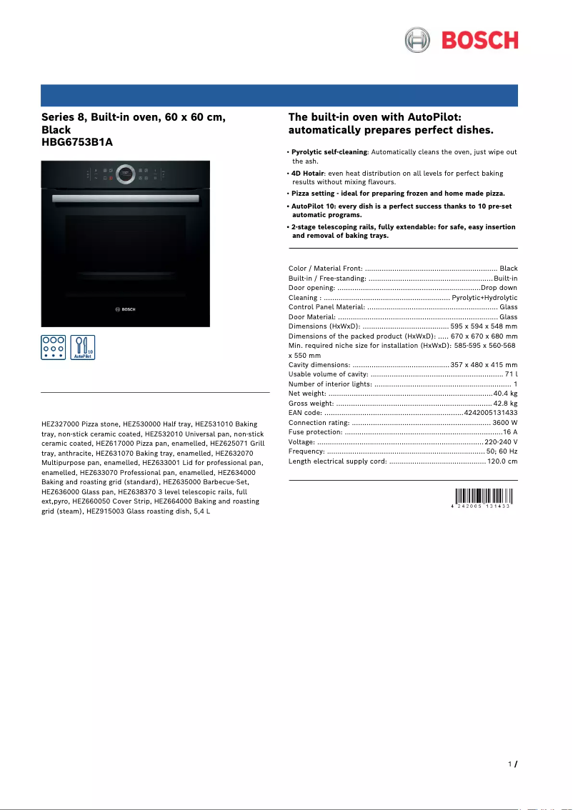 Imagen de la primera página del manual del dispositivo HBG6753B1A