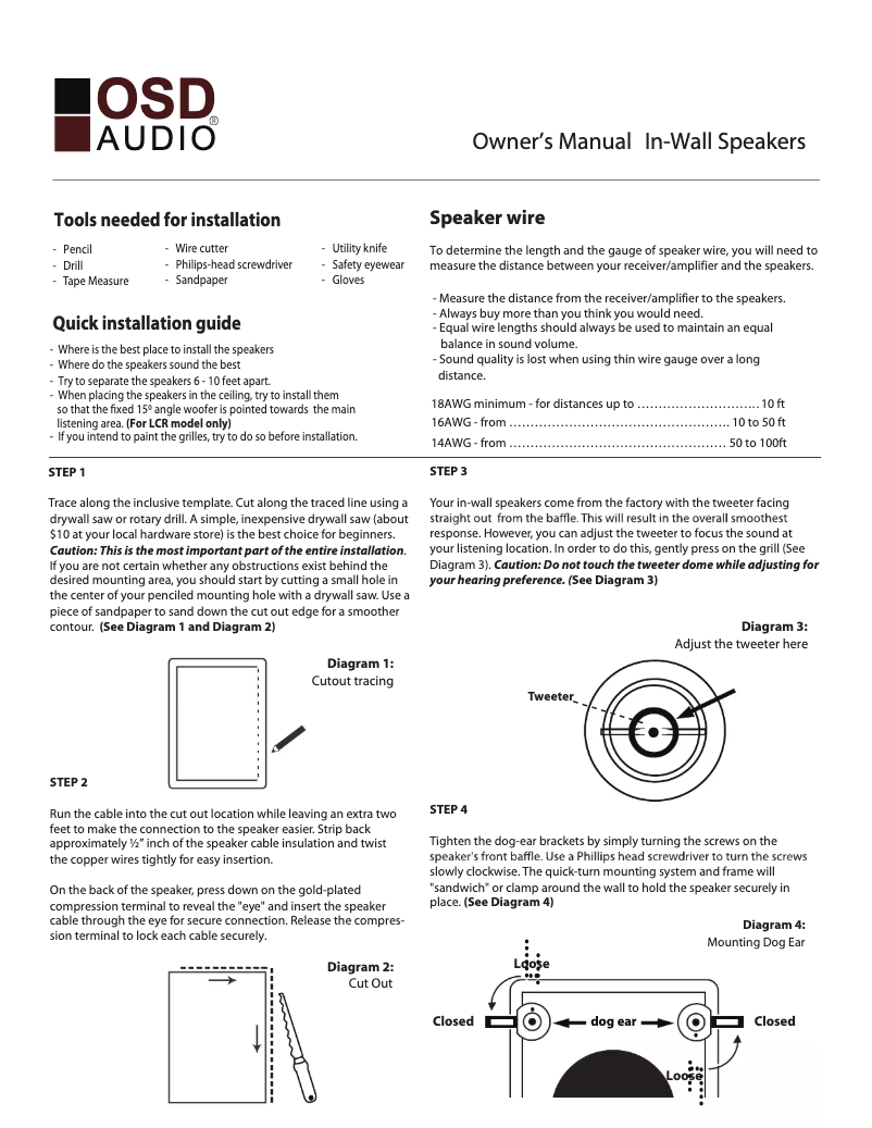 Page 1 de la notice Manuel utilisateur OSD Audio IW680