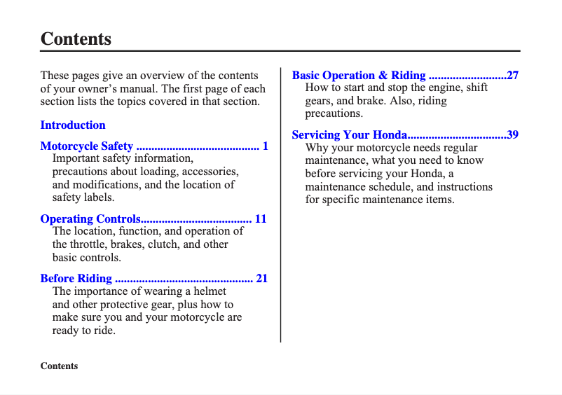 First page image of the manual for CRF150F (2015)