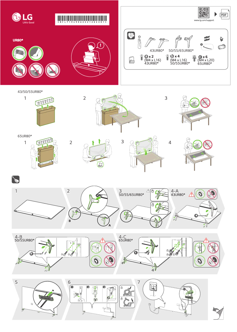 Page 1 de la notice Manuel utilisateur LG 65UR80006LJ