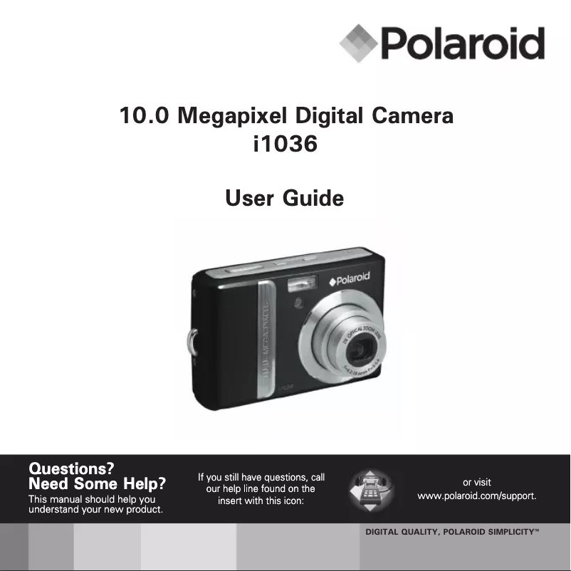 Page 1 de la notice Manuel utilisateur Polaroid i1036