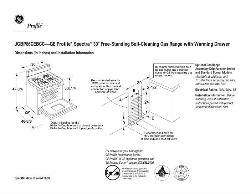 Image de la première page du manuel de l'appareil JGBP86CEBCC