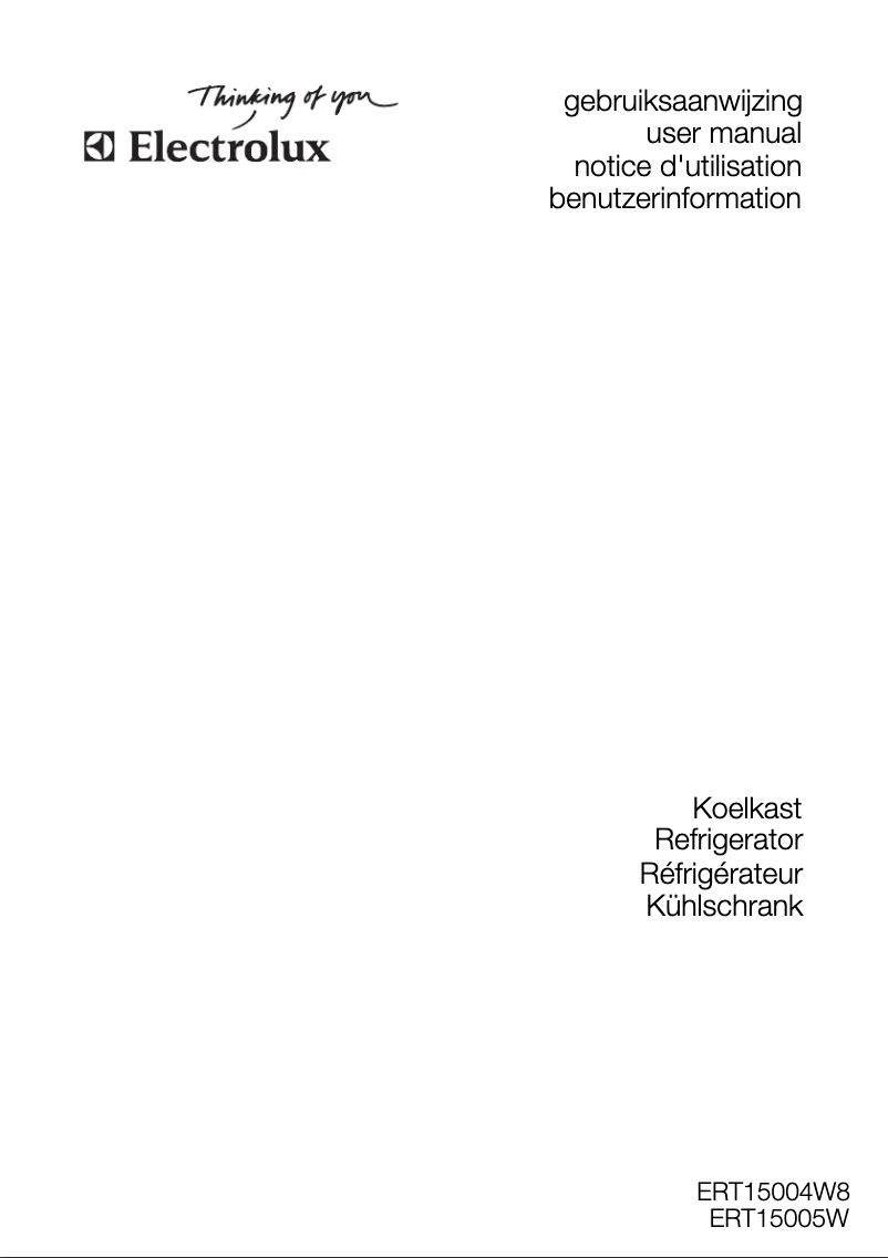 Page 1 de la notice Manuel utilisateur Electrolux ERT 15004 W8