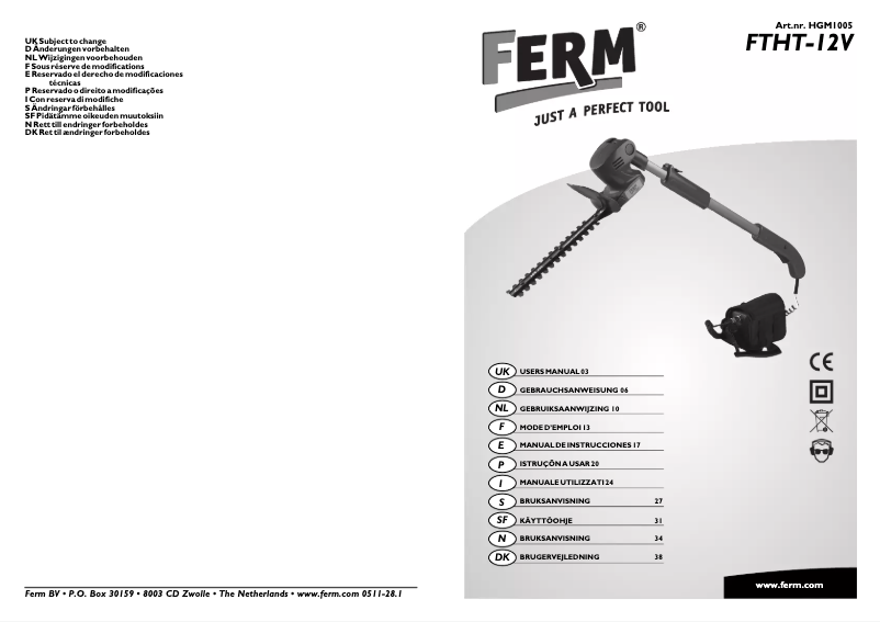 Page n°1 - Manuel utilisateur Ferm FTHT-12V