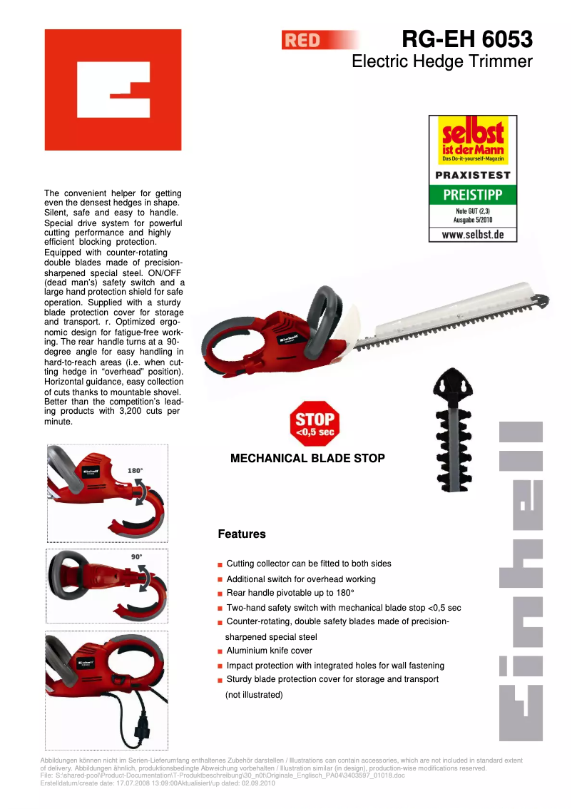 Image de la première page du manuel de l'appareil RG-EH 6053