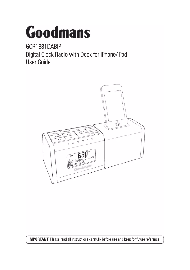 Página 1 del manual Manual de usuario Goodmans GCR1181DABIP