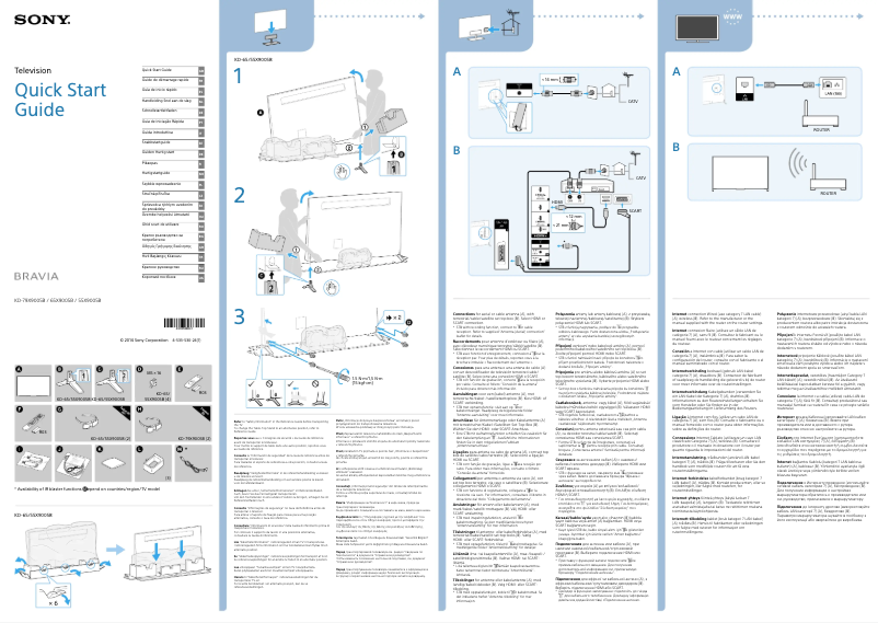 Image de la première page du manuel de l'appareil Bravia KD-55X9005B