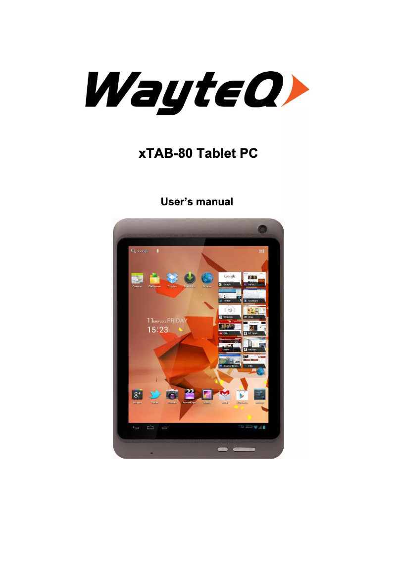Page n°1 - Manuel utilisateur WayteQ xTAB-80
