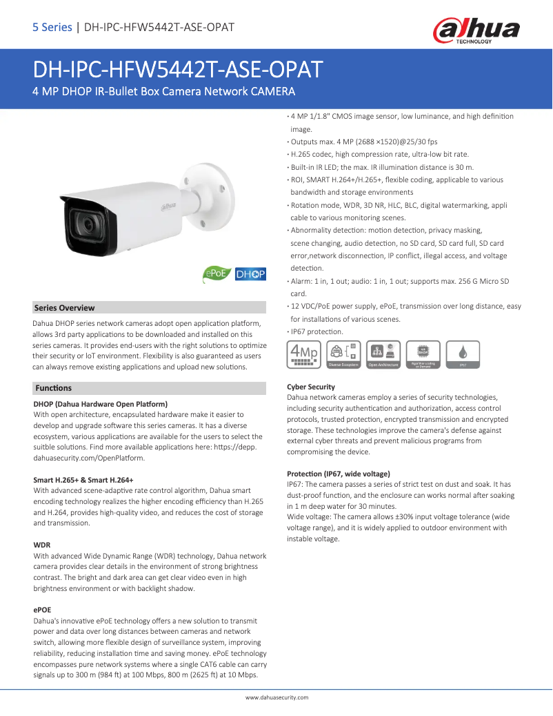 Image de la première page du manuel de l'appareil IPC-HFW5442T-ASE-OPAT