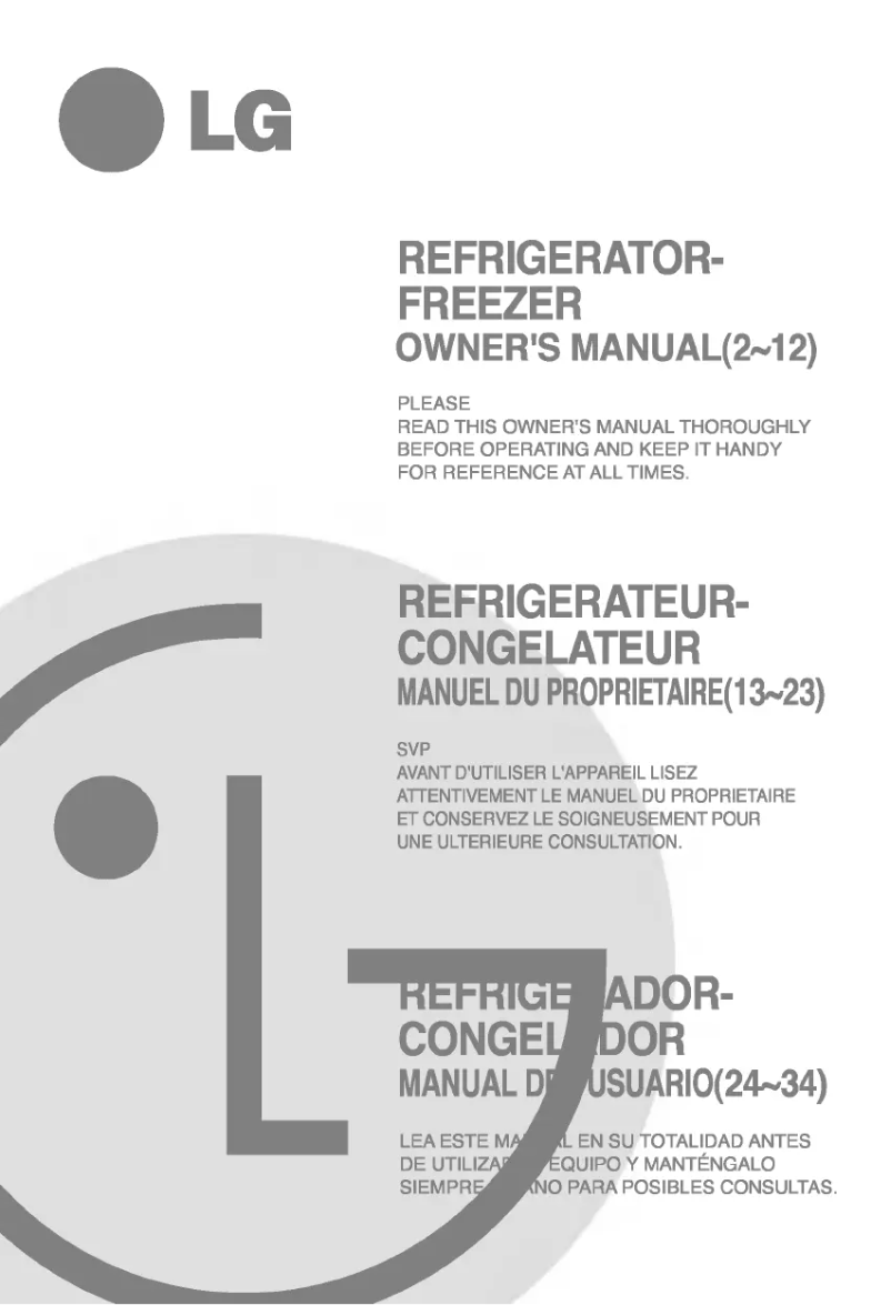 Page 1 de la notice Manuel utilisateur LG GR-S552JUC