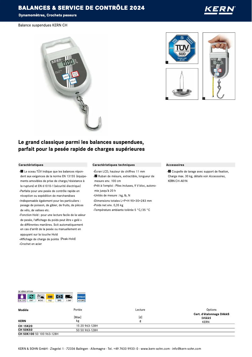 Page 1 de la notice Brochure Kern CH 15K20