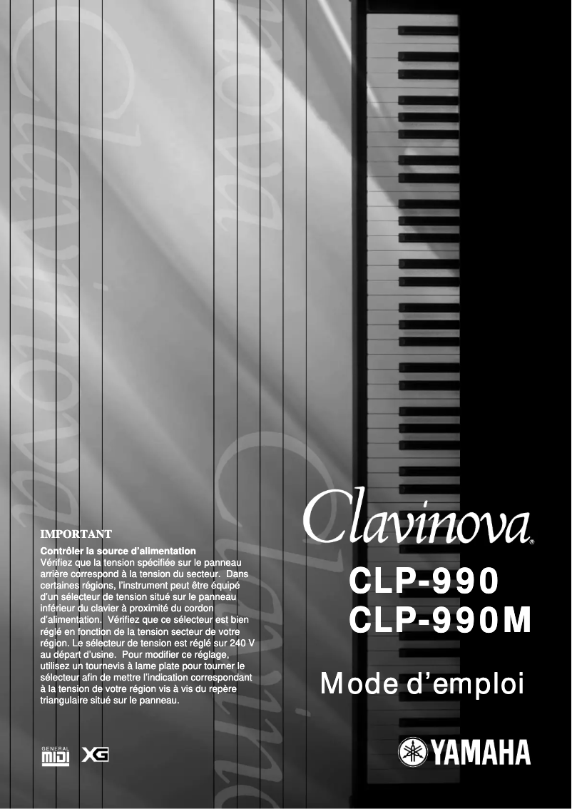 Image de la première page du manuel de l'appareil Clavinova CLP-990