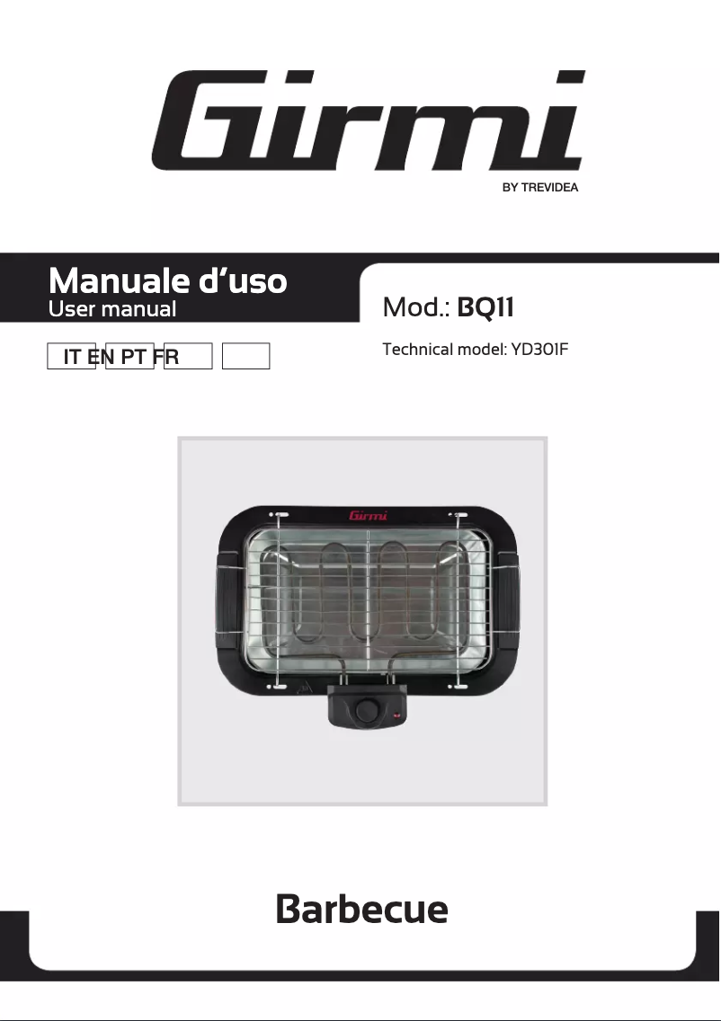 Page 1 de la notice Manuel utilisateur Girmi BQ11