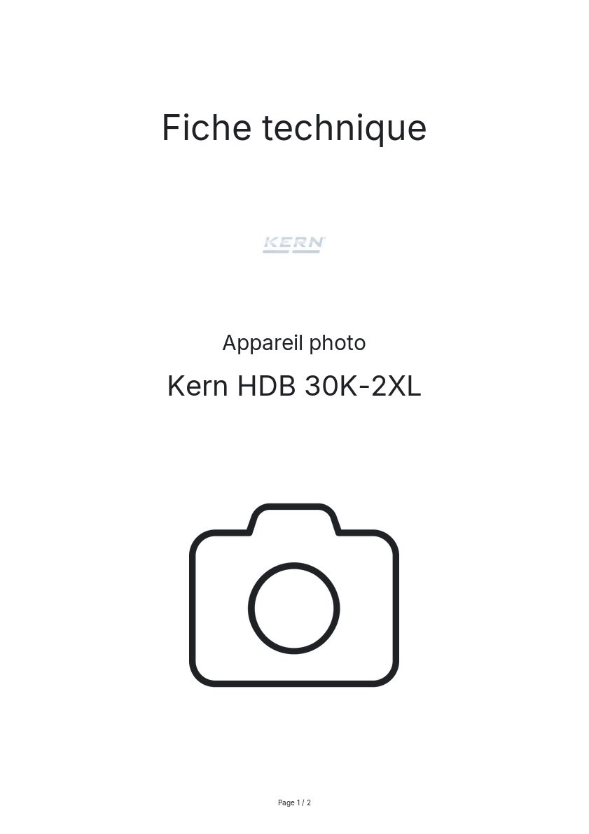 Image de la première page du manuel de l'appareil HDB 30K-2XL