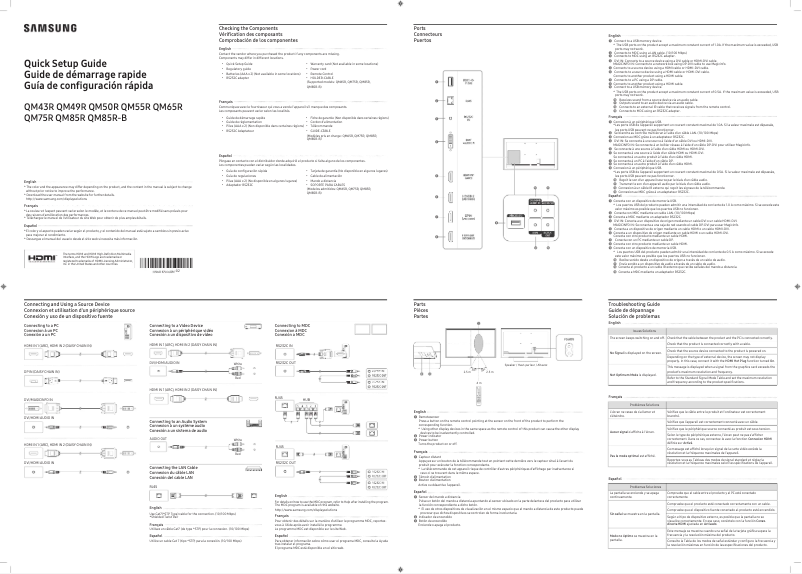 Página 1 del manual Manual de usuario Samsung QM85R