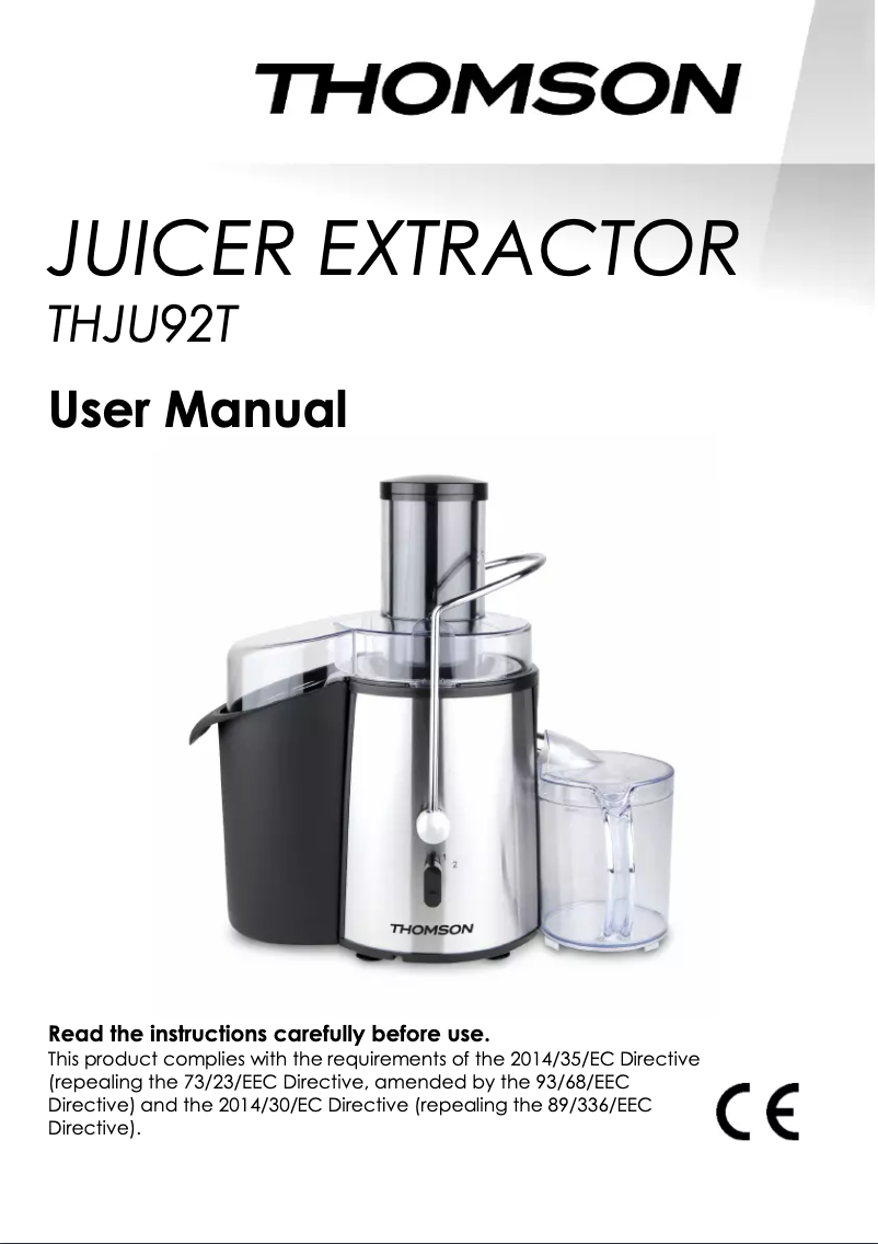 Image de la première page du manuel de l'appareil THJU92T