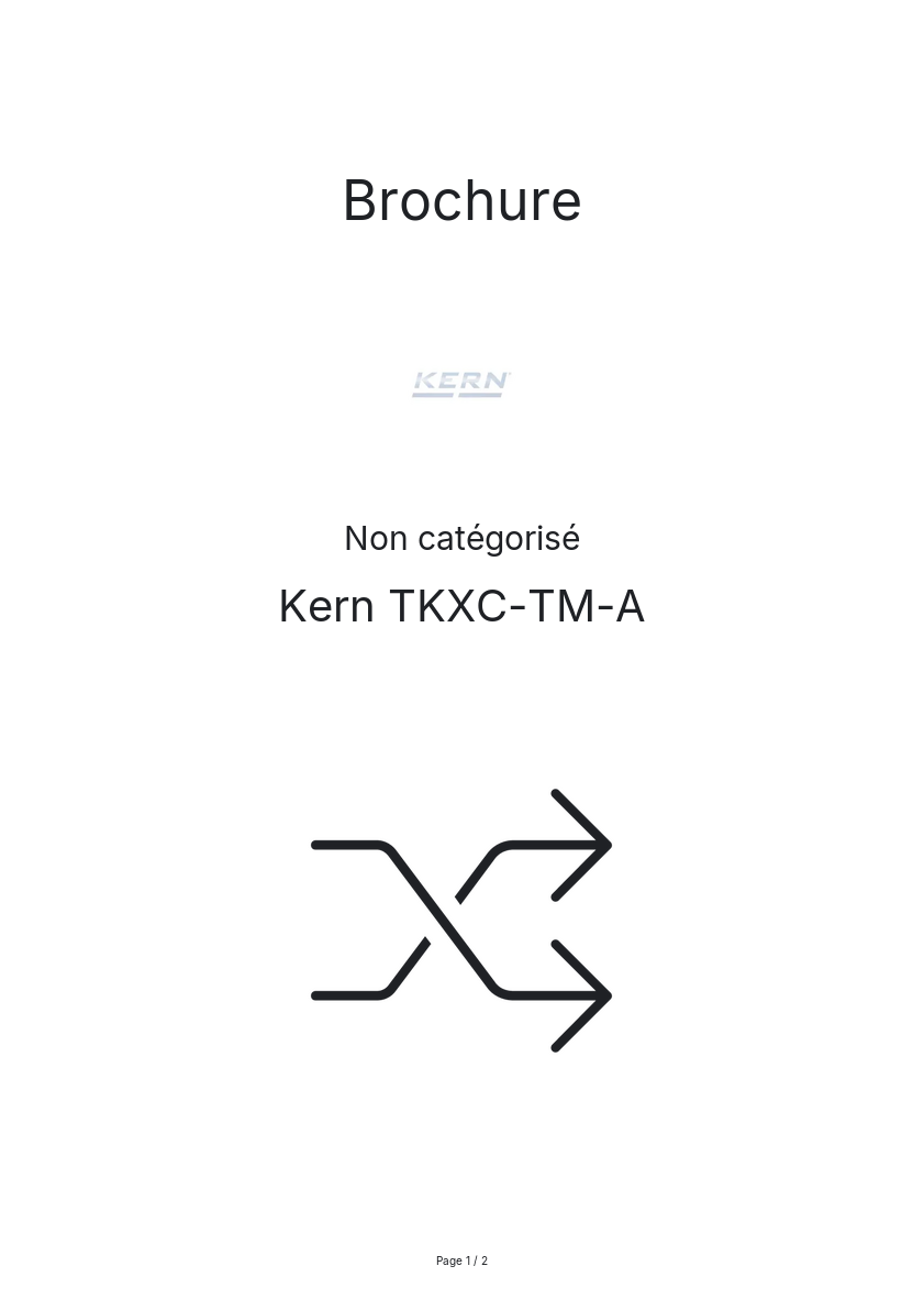 Image de la première page du manuel de l'appareil TKXC-TM-A