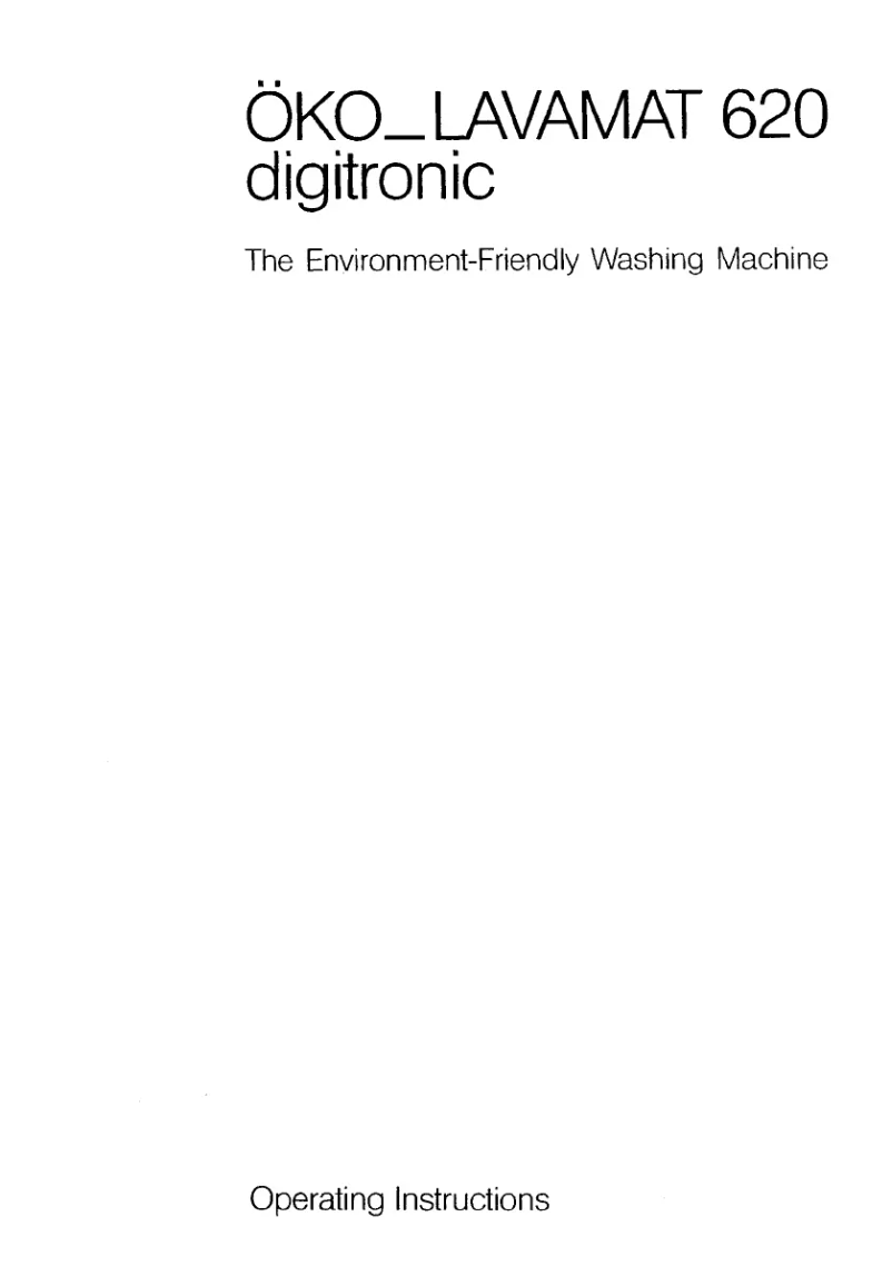Page 1 de la notice Manuel utilisateur AEG Lavamat 620 Dig