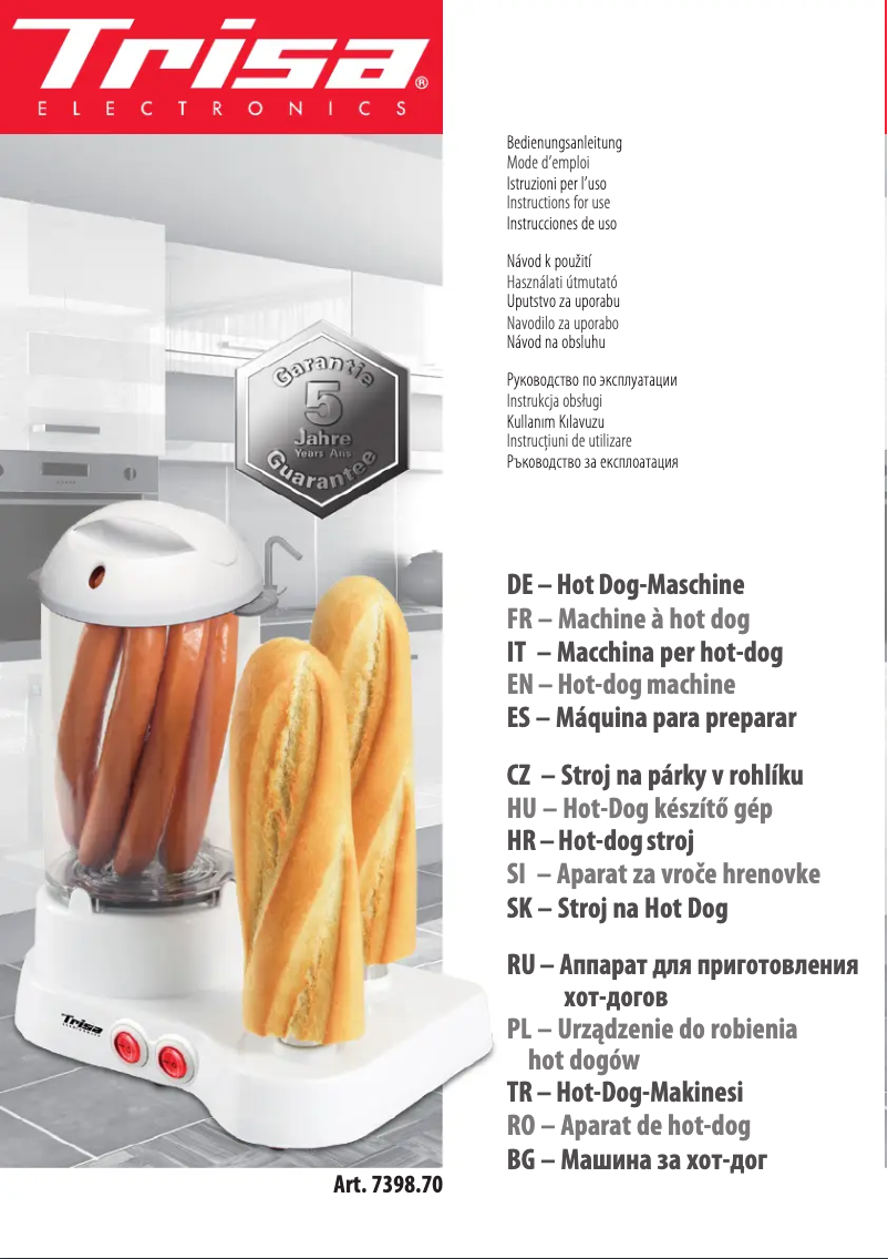 Page 1 de la notice Manuel utilisateur Trisa 7398.7045