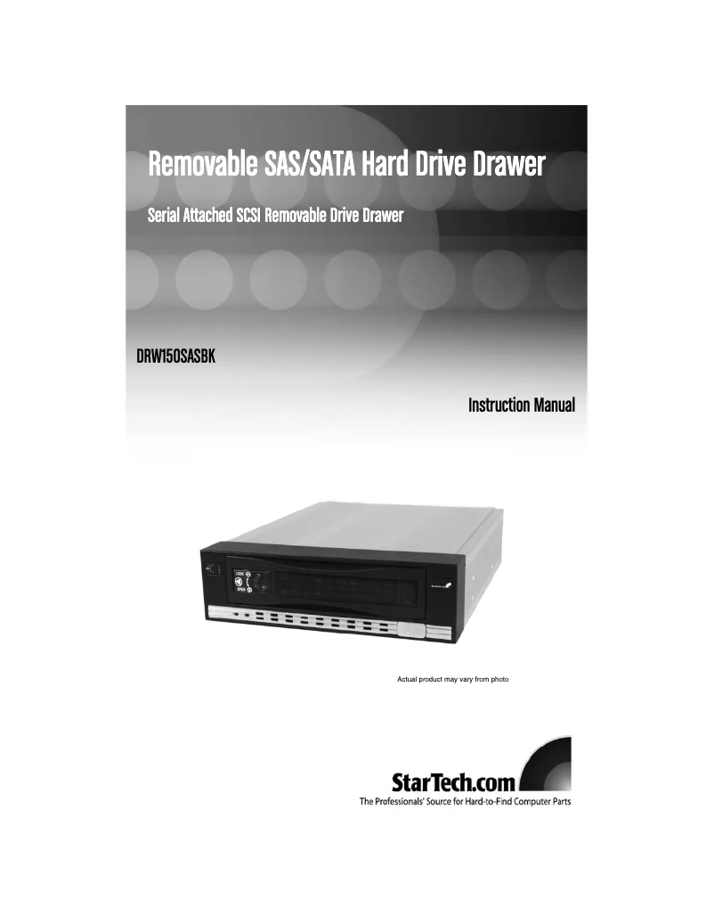 Image de la première page du manuel de l'appareil DRW150SASBK