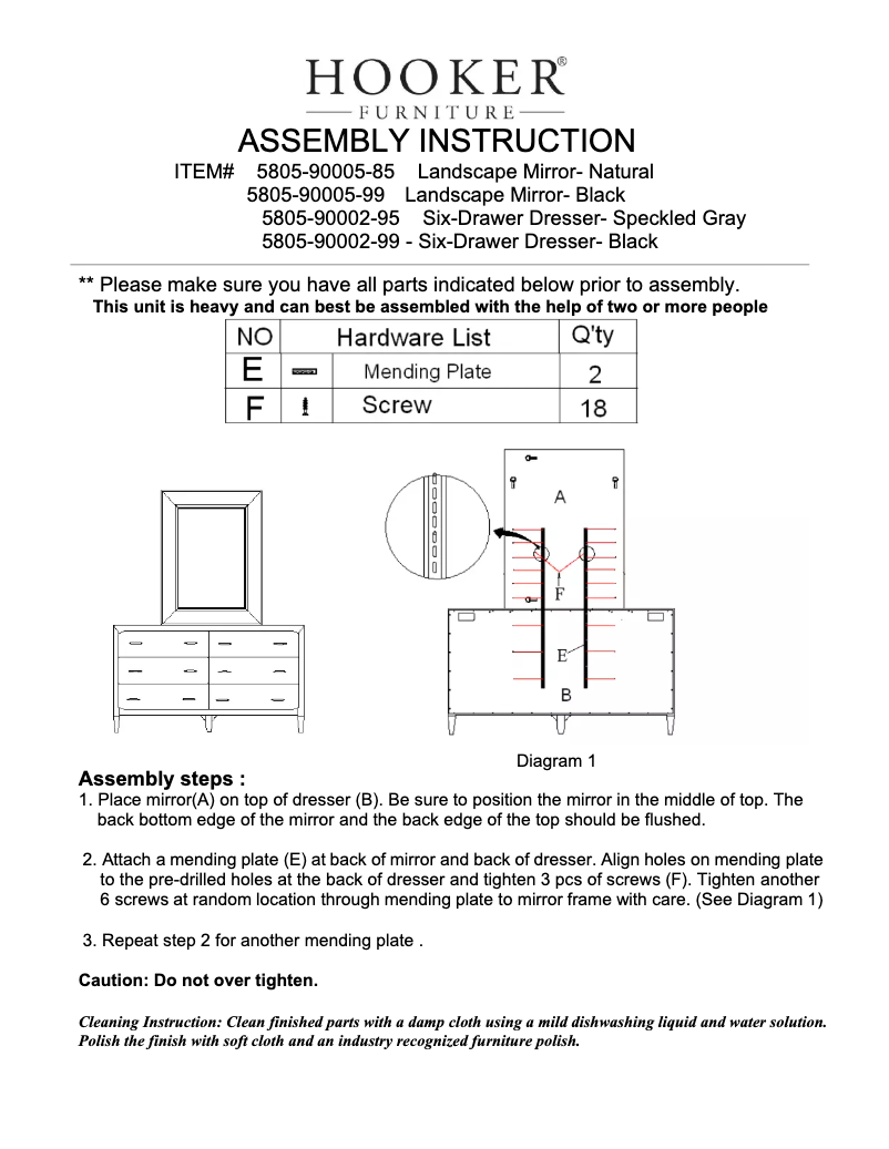 Page n°1 - Manuel utilisateur Hooker 5805-90005-99