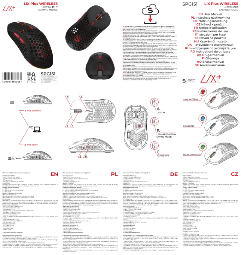 Image de la première page du manuel de l'appareil LIX Plus Wireless SPG151