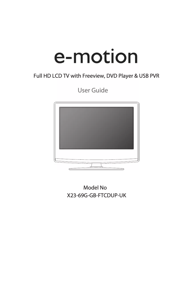 Page n°1 - Manuel utilisateur E-motion X23/69G-GB-FTCDUP-UK