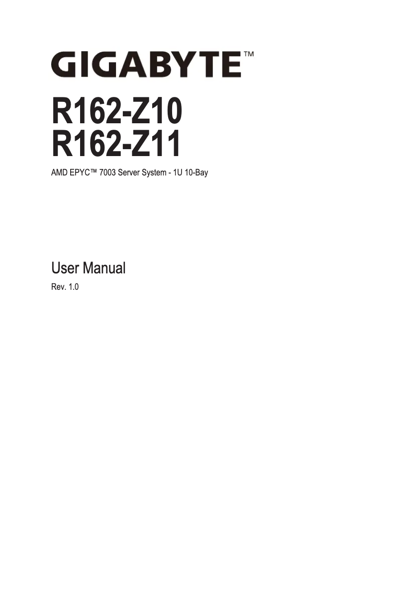 Image de la première page du manuel de l'appareil R162-Z10
