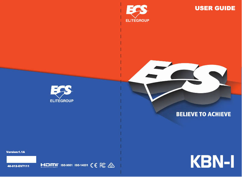 Page 1 de la notice Manuel utilisateur ECS KBN-I/2100